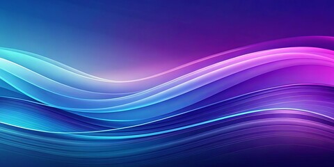Naklejka premium Abstract Digital Art of Flowing Waves in Vibrant Blue and Purple Hues
