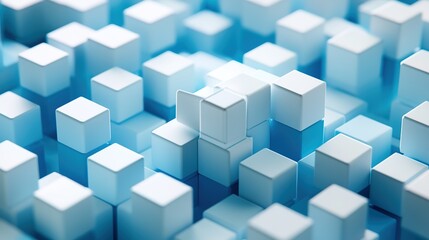 Obraz premium 3d isometric clean blue or white cube background. Perfect circle. 2 in 1. 