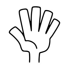 パーにした左手のアイコン