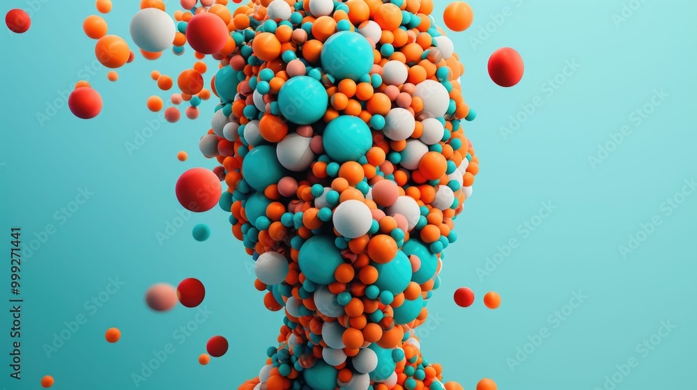 Poster representation of a vibrant abstract composition featuring a dynamic explosion of colorful surreal s