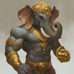 A elephant character for slot game, video game, mobile game, Illustration.