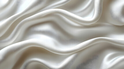 Obraz premium Elegant White Silk Fabric Texture - Smooth, Soft, and Flowing