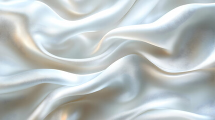 Obraz premium Soft White Satin Drapes, Elegant Fabric Texture, Smooth and Flowing, Luxurious Material