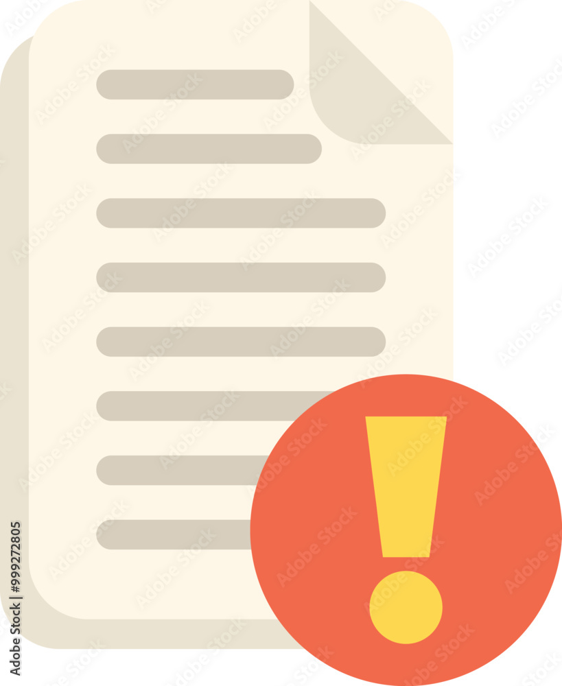 Poster exclamation point is notifying about a document containing errors