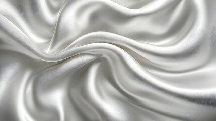 Obraz premium Soft White Satin Fabric Draped and Flowing