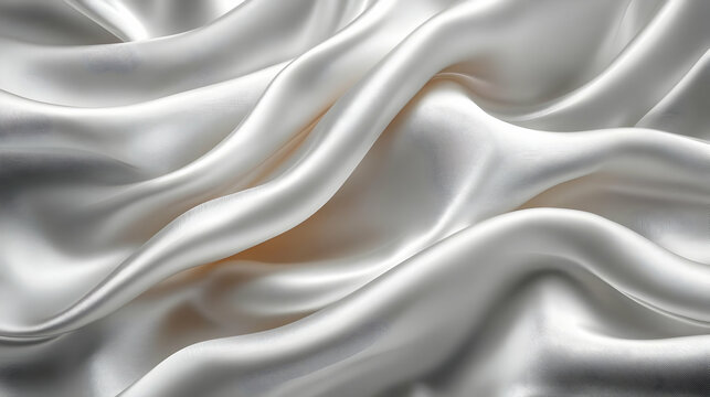 Elegant White Silk Fabric Draped for Luxury Background