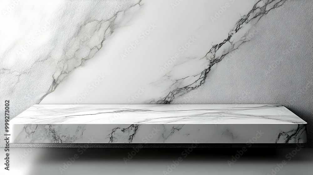 Poster Marble Shelf Product Display Mockup - Modern Minimalist Design