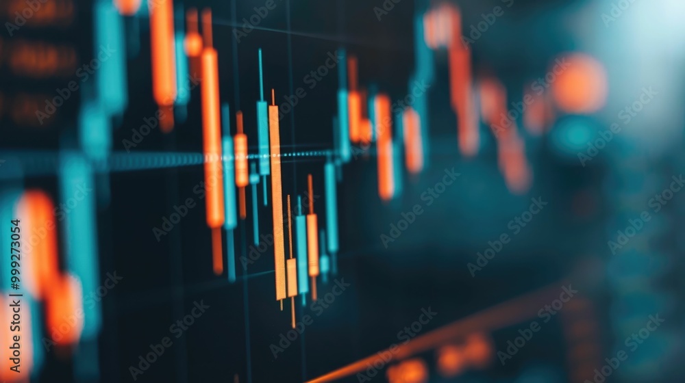 Poster analyzing the impact of market sentiment on investment decision making with colorful financial data 