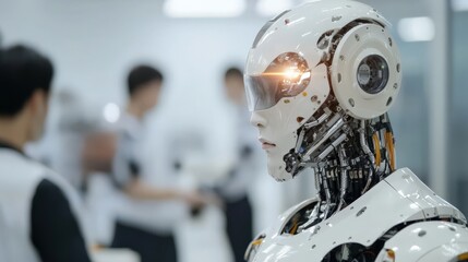 Fototapeta premium 日本の近代的なロボット工場：産業発展のための最先端の技術革新