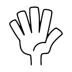 パーにした右手のアイコン
