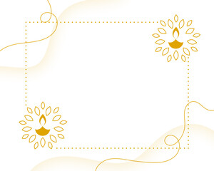 elegant golden diwali diya white background with empty space
