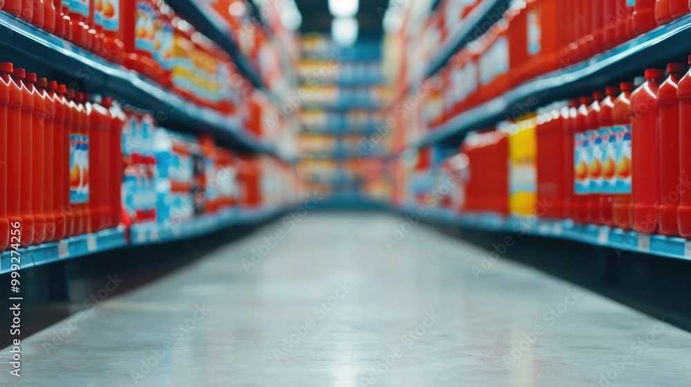 Poster this image showcases the deep depth of field in a retail store or supermarket setting highlighting t