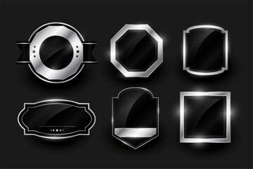 collection of empty metal badge symbol banner design