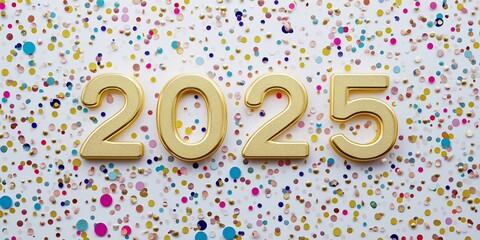 Fototapeta premium 3D Font of text 2025 for new year 