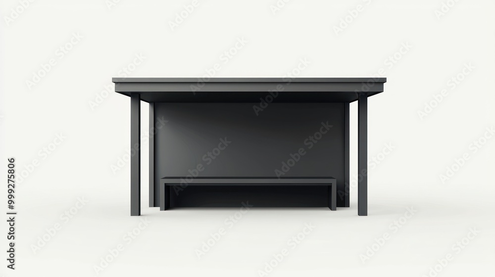 Aufkleber a minimalist booth icon with simple lines and a sleek design.