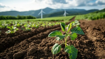 北海道の美しい田園地帯における持続可能な農業と再生可能エネルギー