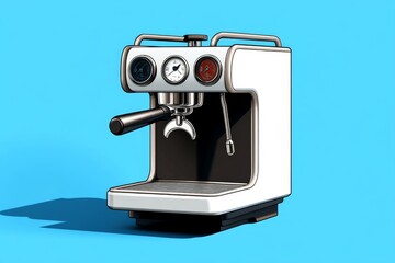 Minimalist espresso machine outline, with bold, sleek lines capturing the shape of a professional machine, ideal for a modern coffee-focused design