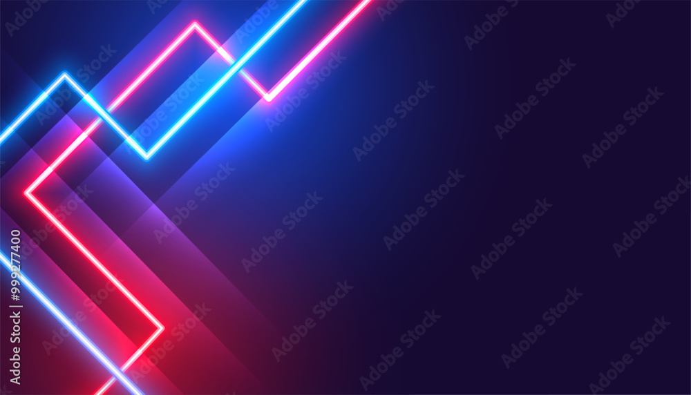 Wall mural glowing neon style abstract laser line background with text space