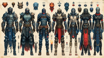 Fototapeta premium Fantasy Armor Designs for Role-Playing Games