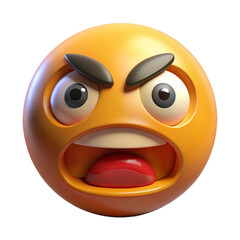Naklejka premium Anger emoji 3d cartoon style illustration