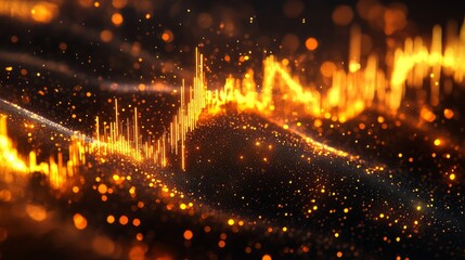 Fototapeta premium Abstract Gold Sparkles Background Glittering Bokeh Lights and Shine Effect