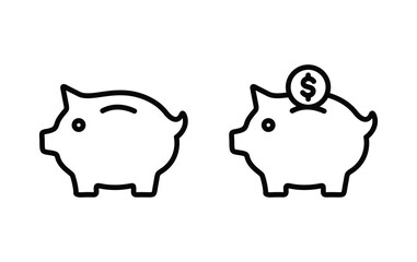 Piggy bank icon, piggy bank sign vector