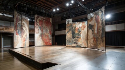 芸術的表現と文化遺産を展示する日本の舞台装置デザイン