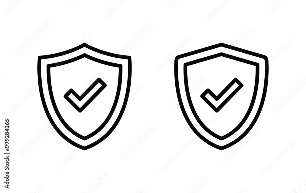 Poster shield icon vector. shield with check mark icon vector