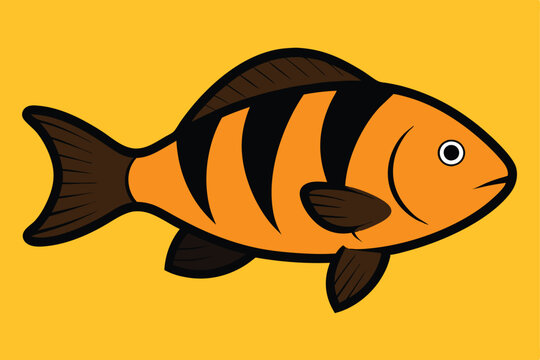 recommend clip art: Solid color Mayan Cichlid animal vector design
