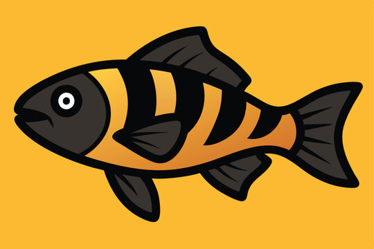 recommend clip art: Solid color Mayan Cichlid animal vector design