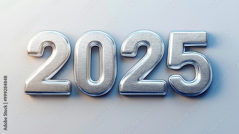 Wall mural 3d font of text 2025 for new year