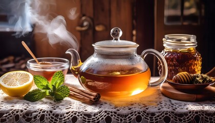 Aromatic Tea with Honey and Lemon