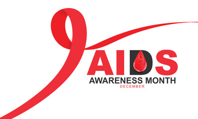 Aids awareness month. background, banner, card, poster, template. Vector illustration.
