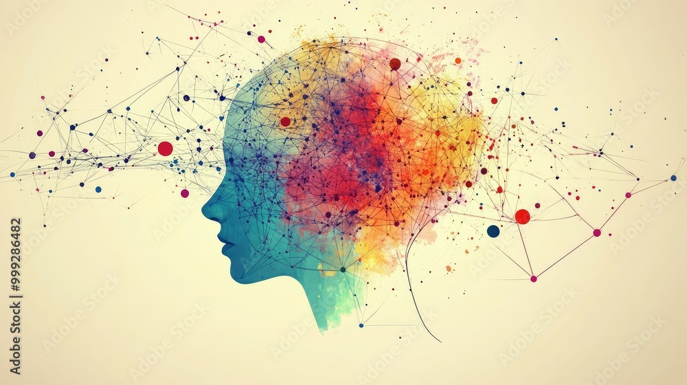 Aufkleber a mind map image showing communication pathways and emotional intelligence concepts, connecting idea