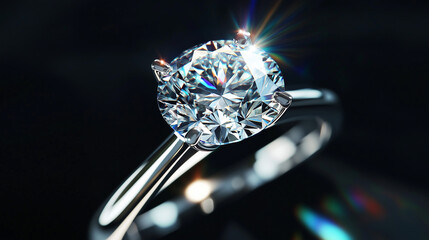 A ring with diamonds sparkles brilliantly, capturing the light in a dance of glimmers that draws the eye.  