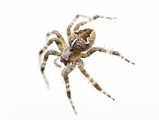 A Close-Up of a Spider in Focus Isolated On White Background
