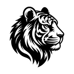 Tiger Head Black And White Logo