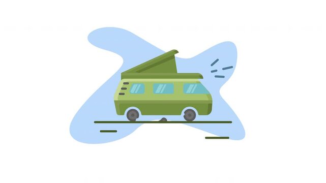 van vehicle icon animation seamless looping motion graphic video