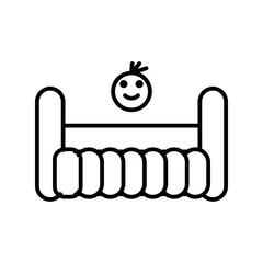 baby crib line icon