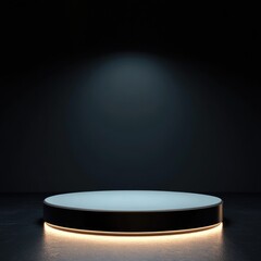 Illuminated Circular Platform on a Dark Background