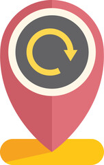 Fototapeta premium Location pin pointing a circular economy recycling symbol, advocating for sustainable practices and environmental awareness