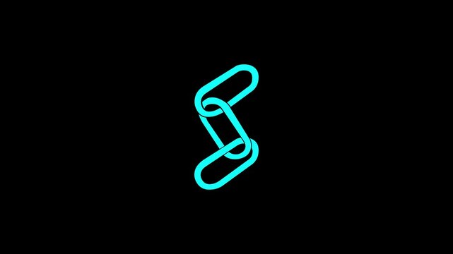 Chain link shape icon simpol animation and blackground 
