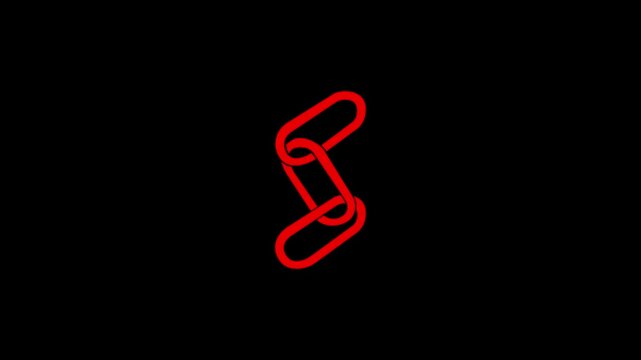 Chain link shape icon simpol animation and blackground 