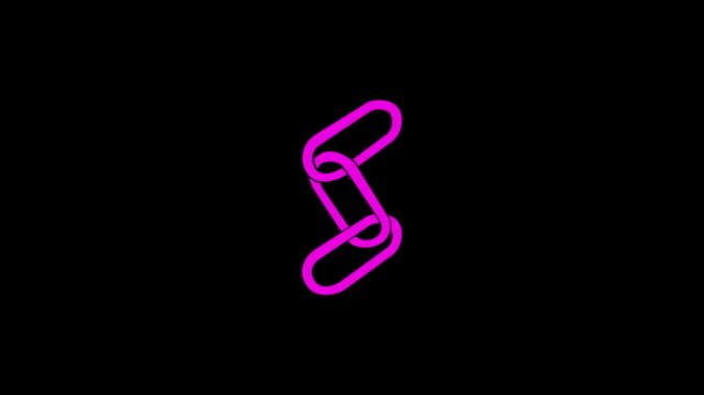 Chain link shape icon simpol animation and blackground 