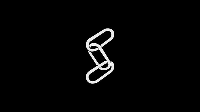 Chain link shape icon simpol animation and blackground 