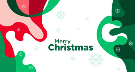 Merry Christmas card and banner vector illustration in red white and green colors 2024