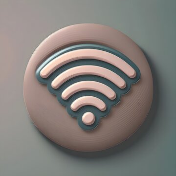AI-Generated Soft 3D Wifi Icon with Flat Background. Wifi Symbol Logo for Graphic Resources 3D Flat Design
