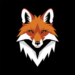 Fox Head Logo Flat Design