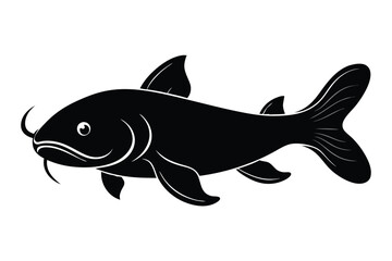 Solid color Mekong Giant Catfish animal vector design