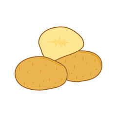 Raw Sliced Potatoes Illustration